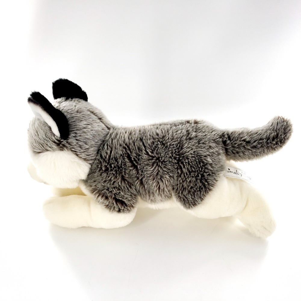 Toys R Us Animal Alley Husky Puppy Dog Plush 14" Blue Eyes Gray & White - Picture 4 of 7